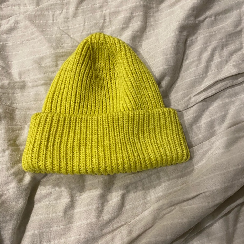Neon green beanie